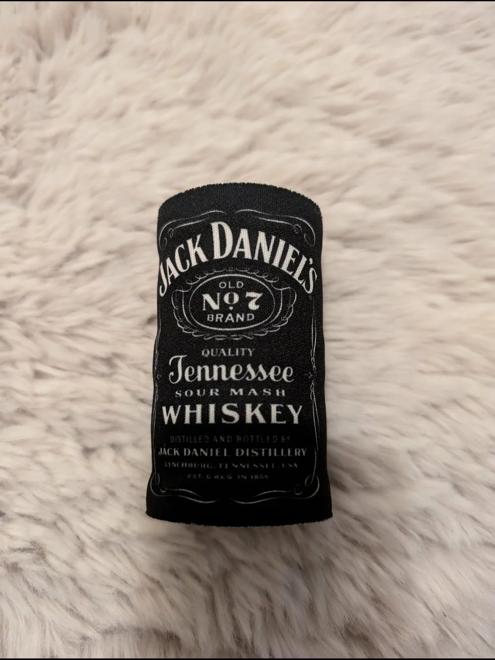 Jack Daniel's Whiskey Black Bottle Can Beer Soda Slap on Koozie.
